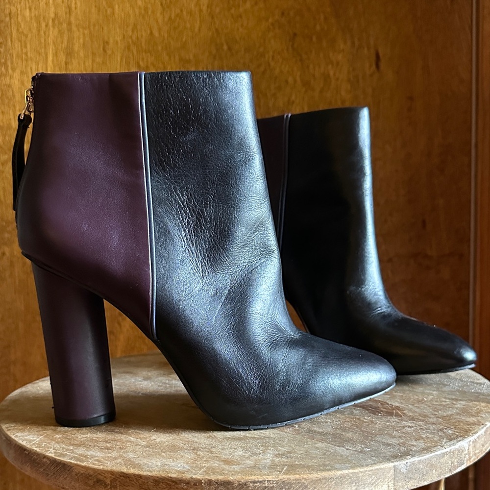 Cabi color block zip up booties - Black and Purple Women's Ankle Boots